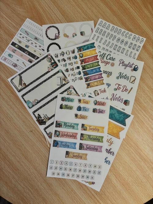 #2 Pencil Deluxe 8-sheet back-to-school planner and bullet journal sticker set