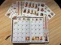 Autumn Brew Deluxe 8-sheet fall bullet journal sticker set with pumpkins leaves and coffee